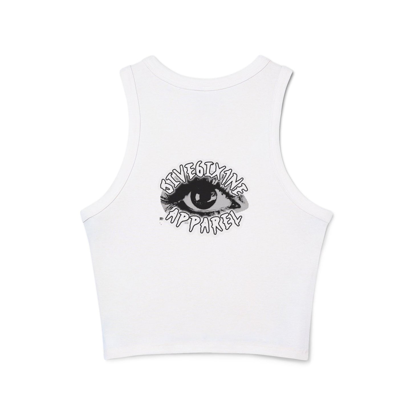 Eye Graphic Racer Tank Top — "Sweet Jane Apparel" Micro Rib Crop Tank